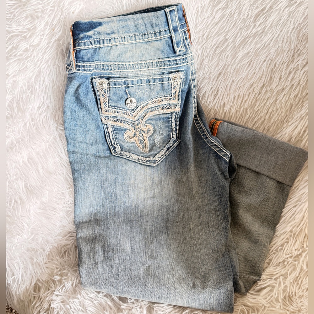 Rock Revival Betty skinny cropped  Light Blue Ankle Jeans 31x 22.5